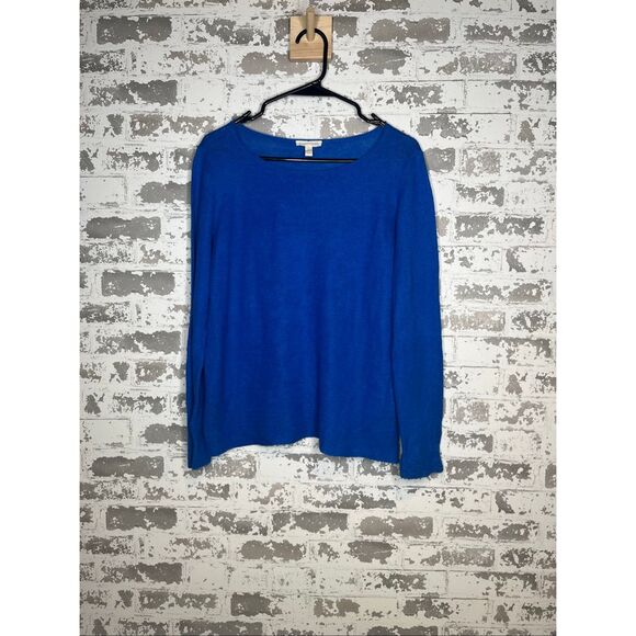 Eileen Fisher | women blue organic linen knitted sweater - Picture 8 of 9